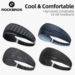 ROCKBROS Sports Sweatband for Men and Women | Breathable Yoga Hair Bands & Gym Headscarf | Non-Slip Running Fitness Headwrap | Moisture-Wicking Elastic Head Sweat Bands