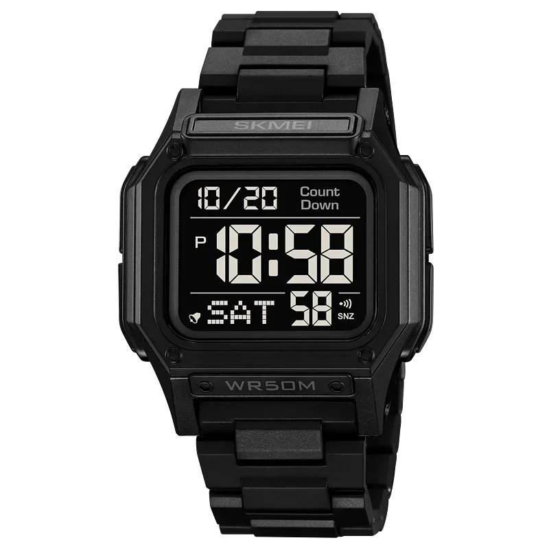 SKMEI 2264 Digital Sports Watch for Men | Backlight Stopwatch & Countdown Timer Wristwatch | 5Bar Waterproof Electronic Watch with Alarm | Casual Outdoor Sports Watch for Men