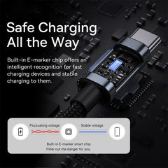 Baseus 100W USB C to USB C Cable | 100W PD Fast Charging Type C to Type C Cable | High-Speed Charging & Data Transfer Cable for iPhone MacBook Xiaomi Samsung | Durable Universal USB C Charging Cable