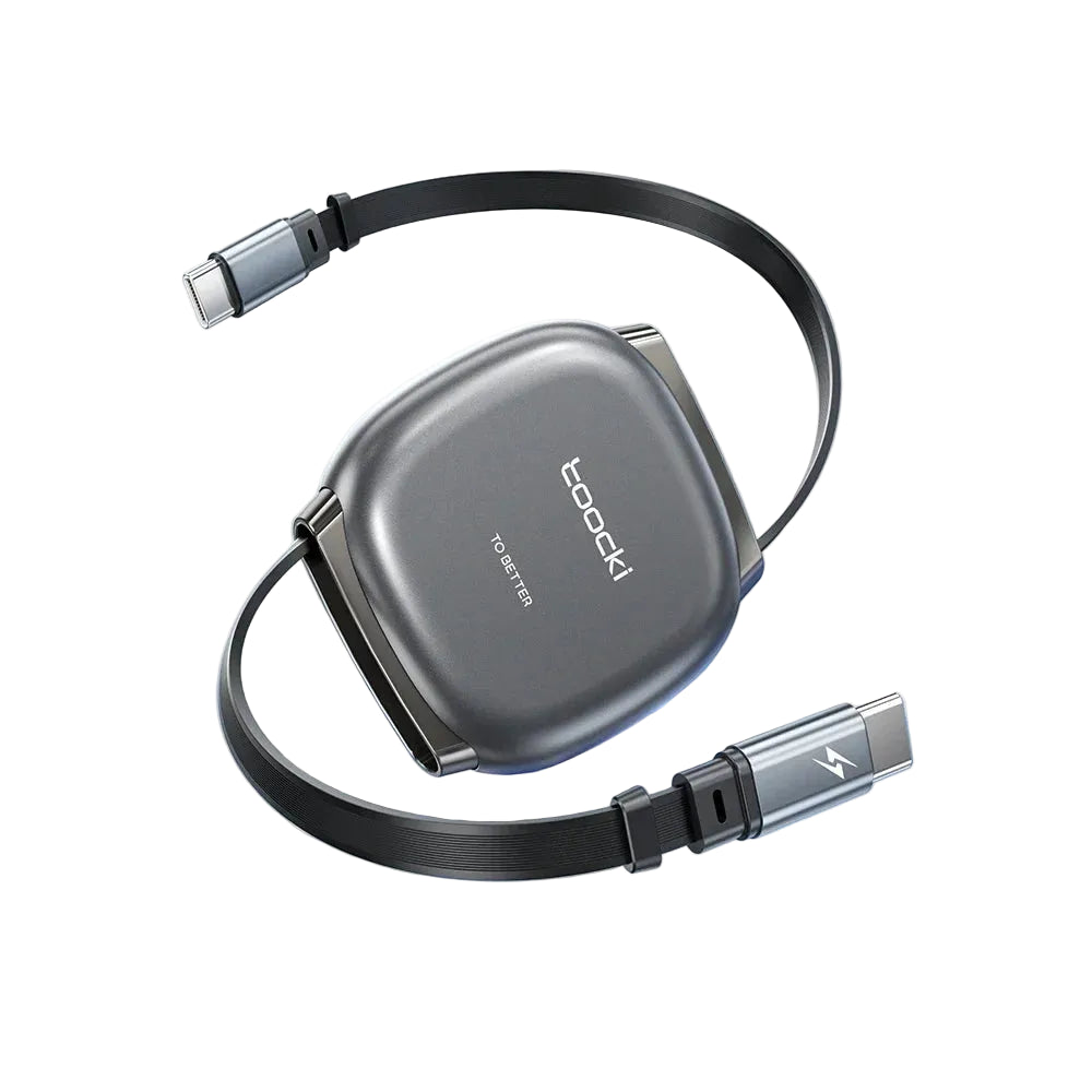 Toocki 100W PD Fast Charging Type C Retractable Cable for iPhone 16 15 Pro Max Samsung Mini USB C Charger Data Cable 480Mbps