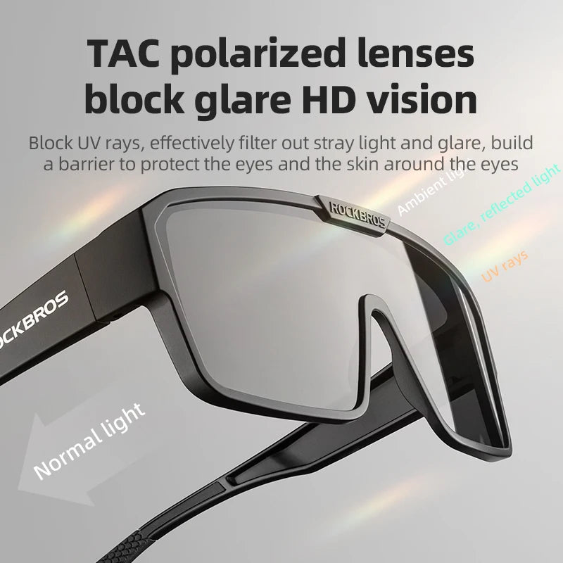 ROCKBROS Polarized Cycling Sunglasses | UV Protection Sports Glasses for Myopia Glasses Wearers | Lightweight Outdoor Running Fishing Cycling Goggles
