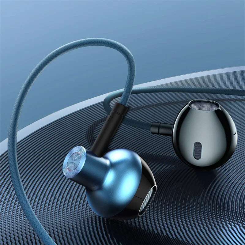 Baseus H19 Wired Earphones | 6D Stereo Bass In-Ear Headphones with Microphone | 3.5mm Jack Earbuds for Xiaomi Samsung Android Smartphones | Clear Sound Music & Calling Headset
