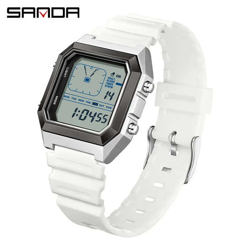 SANDA 6307 Digital Sports Watch for Men | Multifunction Chronograph Electronic Watch with Luminous Display & Calendar | Waterproof Outdoor Wristwatch | Fashion Casual Sports Watch