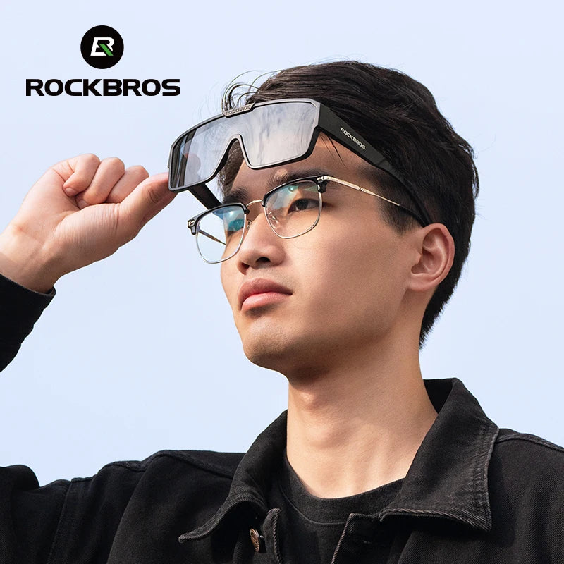 ROCKBROS Polarized Cycling Sunglasses | UV Protection Sports Glasses for Myopia Glasses Wearers | Lightweight Outdoor Running Fishing Cycling Goggles