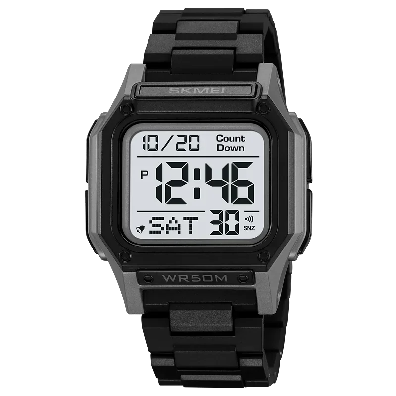 SKMEI 2264 Digital Sports Watch for Men | Backlight Stopwatch & Countdown Timer Wristwatch | 5Bar Waterproof Electronic Watch with Alarm | Casual Outdoor Sports Watch for Men
