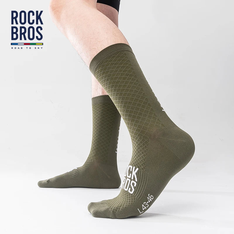 ROCKBROS Cycling Socks | Breathable Shock Absorbing Sports Bike Socks | High Elasticity Outdoor Cycling Socks with Comfortable Fabric | Lightweight Athletic Socks for Cycling, Running & Fitness