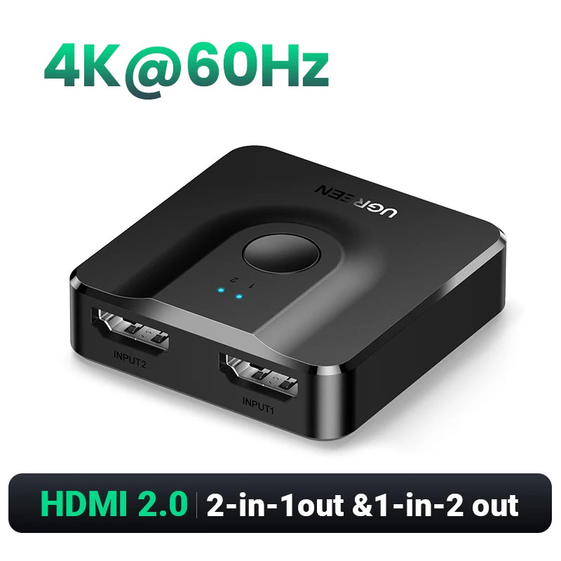 UGREEN 8K HDMI 2.1 Switch 2 in 1 Out | 4K 120Hz Bi-Directional HDMI Switcher | Ultra HD Splitter for PS5 Xbox Series X | High-Speed Video Selector for TV Monitor