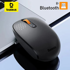 Baseus F01B Wireless Bluetooth Mouse | Silent Click 1600 DPI Computer Mouse | 2.4G Bluetooth Dual Mode Wireless Mouse | Ergonomic Portable Mouse for MacBook Laptop Tablet PC Gaming & Office Use