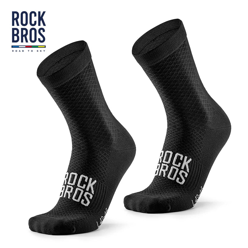 ROCKBROS Cycling Socks | Breathable Shock Absorbing Sports Bike Socks | High Elasticity Outdoor Cycling Socks with Comfortable Fabric | Lightweight Athletic Socks for Cycling, Running & Fitness