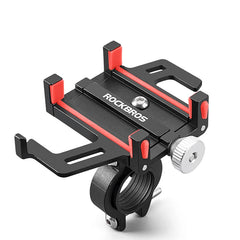 ROCKBROS Motorcycle & Bicycle Phone Holder | CNC Aluminum Alloy Smartphone Mount with Five-Claw Mechanical Grip | Secure Handlebar Phone Bracket for Electric Bike, MTB & Motorcycle